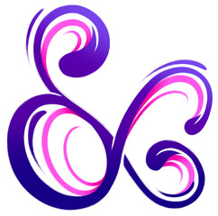 Obraz premium Ampersand Symbol Swirl