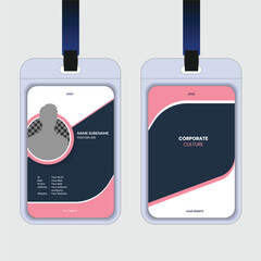 Modern and clean business id card template. professional id card design template with gradient color. corporate modern business id card design template