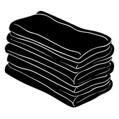 folded towel stack on white background .svg