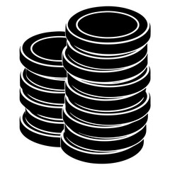 coin stack on white background   