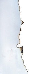 Burnt white paper edge transparent isolated background