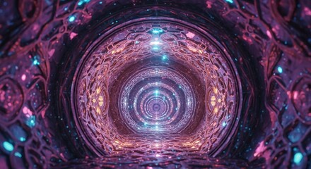Tunnel Vision: A stunning visual tour of an intricately designed tunnel, where light dances across detailed patterns. It gives an immersive experience into the geometric precision.
