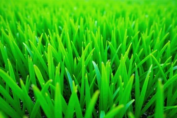Vibrant green grass patch, cleanly cut, isolated , botanical, white