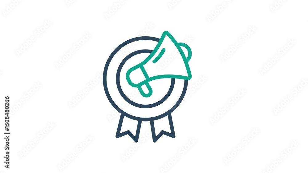 Poster promotion icon animated. animated icon related to branding. suitable for user interface, provide vis