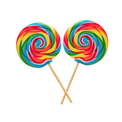 Vibrant Rainbow Swirl Lollipops - Sweet & Colorful Candy Treats