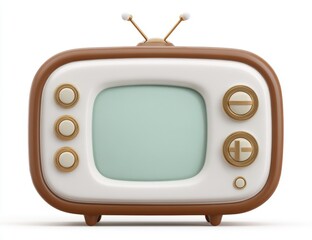 Isolated on a transparent PNG or white background, a vintage wooden TV box with an empty screen embodies the concept of a retro antique portable television