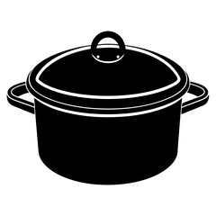 cooking pot with lid on white background .svg