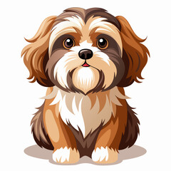 Shih Tzu Pet Vector &ndash; Fluffy Puppy Character Drawing