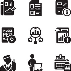 Obraz premium Collection of finance and business icons