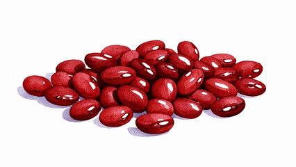 Garnet Still red beans isolated watercolor vector illustration svg