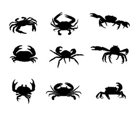 silhouette design animal crab collection