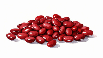 Ruby Beans Bowl red beans isolated watercolor vector illustration svg