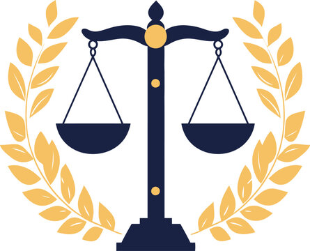Justice scales law legal balance court symbol illustration vector graphic design for lawyer firm 