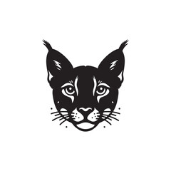 **"Striking Caracal Vector Silhouette: Wild Feline Design Featuring Tufted Ears, Sleek Body, and Alert Stance in Clean, Minimalist Style for Crafts and Digital Artwork"**
