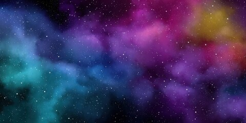 Naklejka premium Deep Space Scene with Bright Nebula Colors