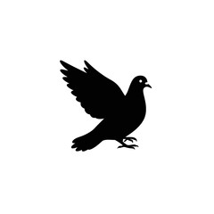 Fototapeta premium Pigeon silhouette symbol for urban environment and communication 