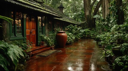 Lush Rainforest Bungalow with Tropical Garden, and Kerala.