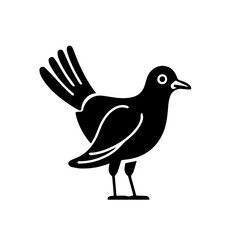 Black Bird Icon on White Background for Graphic Design, Minimalist Artwork, Digital Creations, and Web Content