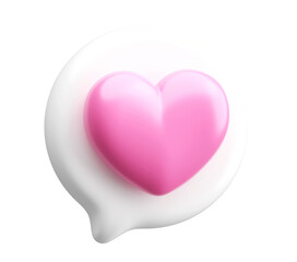 Pink Heart Chat Bubble Round