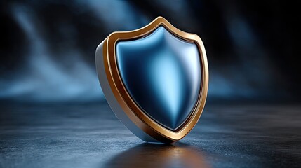 Blue shield with golden frame