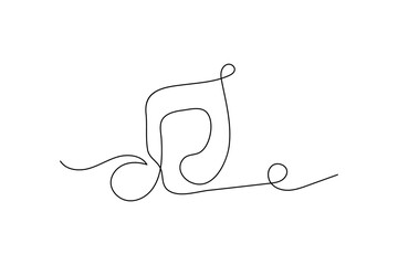 One line drawing music notes and microphone, minimalist vector illustration design
