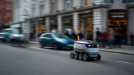 Fototapeta premium An automated delivery robot.
