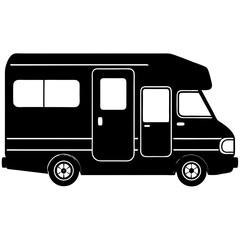 rv camper van on white background 