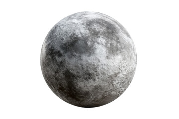 Lunar surface highlighting craters and texture on clear background