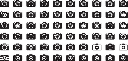 High quality camera icon set for digital design projects