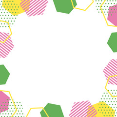 幾何学デザインのかわいい正方形フレーム　