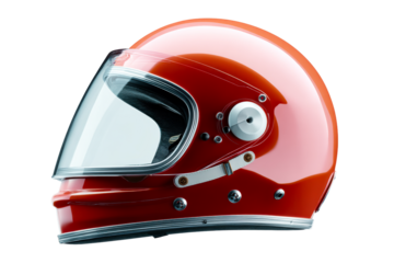 Classic racing helmet design with glossy finish and clear visor