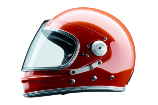 Classic racing helmet design with glossy finish and clear visor