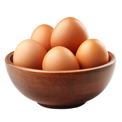 eggs in a bowl, brown eggs in a bowl with one of them is brown isolated on a white background