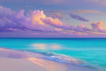 Obraz premium Pastel Sunset Beach Panorama