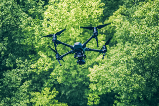 A drone capturing a new forest canopy taking shape