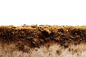 Soil layer with rich texture under transparent background display