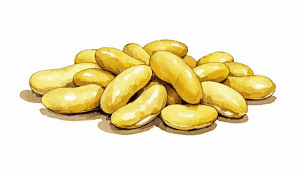Golden Beans Watercolor yellow beans isolated vector illustration svg