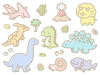 かわいい恐竜のイラストセット04 © GRACE