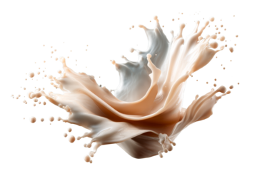 Creamy milk splash creating artistic water droplets