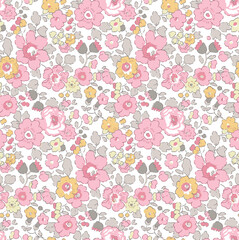 vintage seamless little floral pattern light colors