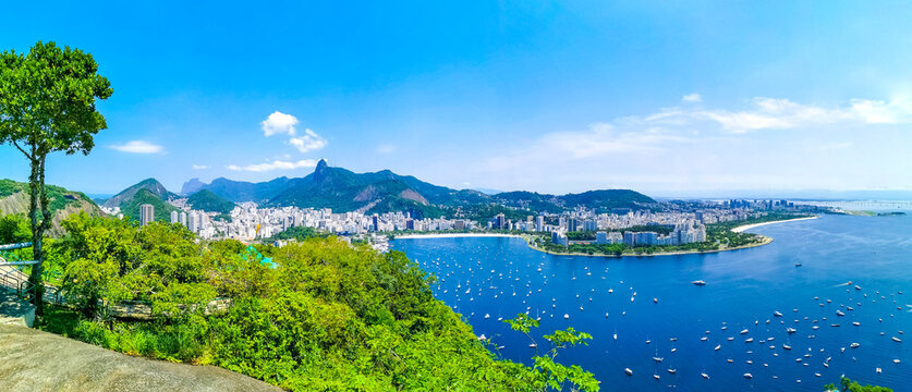 Rio de Janeiro Brazil Panorama View City Skyline Beach Mountains. - Powered by Adobe