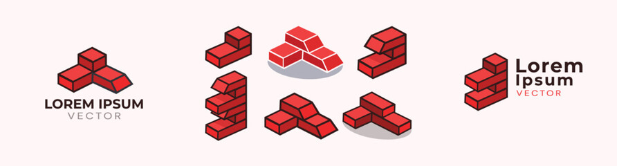 3D brick vector element bundle design