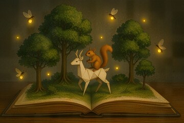 Squirrel Riding a Deer