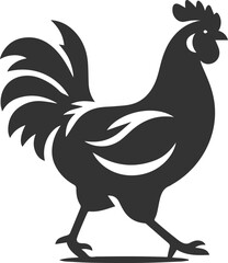Hen black vector animal bird silhouette drawing