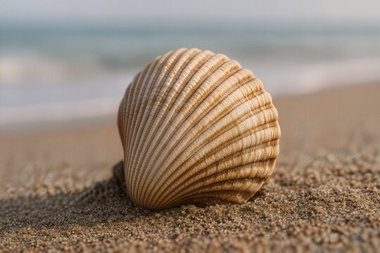  Seashell on Sandy Beach Close-Up | shell on the beach