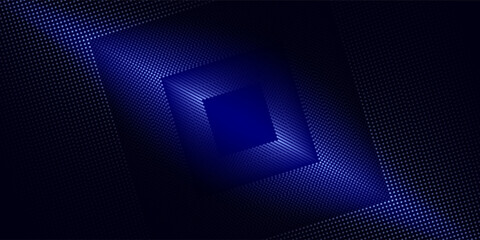 Obraz premium 3D blue techno abstract background overlap layer on dark space with glowing dots shape decoration.vector eps10