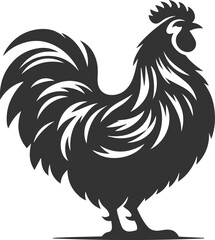 Hen black vector animal bird silhouette drawing