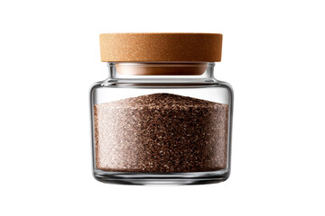 Brown sugar in a glass jar with a cork lid