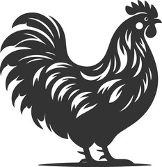 Hen black vector animal bird silhouette drawing