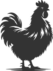Hen black vector animal bird silhouette drawing